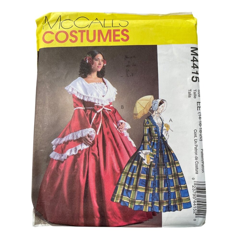 McCalls M4415 Sewing Pattern Sizes 14-20 Misses Victorian Dress Skirt 2004 UNCUT